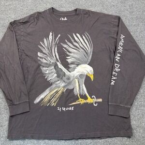 21 Savage American Dream Eagle Long Sleeve Shirt Black Size 2XL Rap Merch‎ 2024
